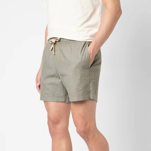 Pantalones Cortos Bermuda de Algodón Oxford para Hombre, Color Sólido, Cintura con Cordón, Corte Medio, con Bolsillos, Tejido Transpirable - Product Image 4