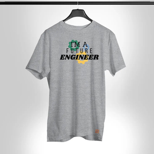 T-shirt décontracté blanc à manches courtes et col rond pour homme I'm A Future Engineer, coupe classique, imprimé, en jersey de coton - Product Image 5