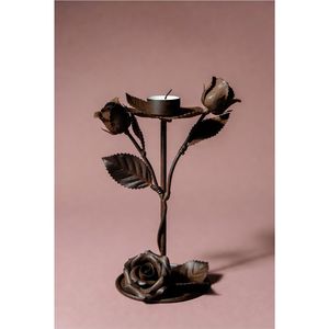Vintage Metal <b>Leaf</b> Single Stem Candle Stand Green Patina Finish Taper Candlestick Holder Premium Floral Hotel Table Decoration - Product Image 4