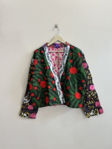 Chaqueta Tradicional Étnica Phulkari Hecha a Mano para Mujer, Chaqueta Vintage de Algodón Bordada a Mano para Mujer - Product Image 2