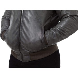 Stylish Men's Genuine <b>Leather</b> <b>Jacket</b> with Fur Trim Stand Collar <b>Long</b> Sleeve High Quality Winter Streetwear - Product Image 4