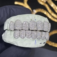 RIZTA JEWELS Grillz dentaire personnalisé certifié en argent 925 plaqué or 14K, micro-incrustation de moissanite taille brillant, unisexe, style Hip Hop