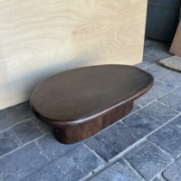 Table basse ovale en bois massif, table centrale en bois, style Wabi-Sabi, mobilier moderne pour salon