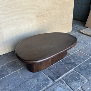 Mesa de Centro de Madera Maciza, Mesa Ovalada de Madera, Estilo Wabi-Sabi, Muebles Modernos para Sala de Estar - Product Image 5