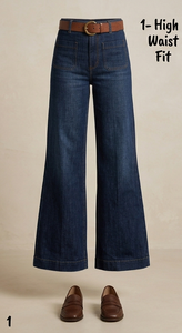 Jean évasé en denim pour femme, taille mi-haute, en coton délavé, style vintage décontracté, longueur intégrale, idéal pour le printemps - Product Image 1