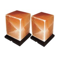 Lampe en sel rose de l'Himalaya en forme de cube avec emballage de haute qualité - Sian Enterprises