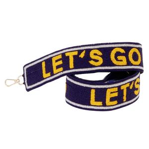 Sangle de sac de sport en perles de verre Let's Go Cotton Foundation, accessoire de sac élégant fait main avec personnalisation pour le jour du match - Product Image 1