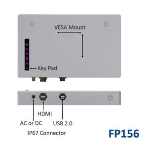 Monitor Industrial Marino con Pantalla Táctil IP67 Resistente al Agua (PCAP/Resistiva), Atenuación Automática, Control Remoto IR, Carcasa de Aluminio - Product Image 3
