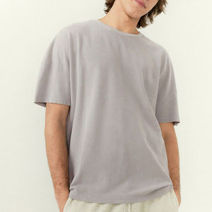 T-shirt vierge pour homme en coton 100% de haute qualité, tricoté léger, col rond, coupe oversize, respirant, écologique, imprimé sur le devant - Product Image 4