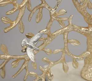 L 59.7 X B 16.5 X H 47 cm Handmade Eco-Friendly Durable Metal Tree Sculpture Birds Artistic Tabletop Decor Modern Design Single - Product Image 6