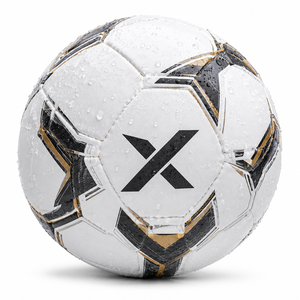 Ballon de football personnalisé résistant à l'eau |   Blanc Noir Or |   Logo X |   Fabricant OEM ODM |   Design haut de gamme |   Qualité supérieure - Product Image 1