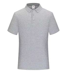 Chemise décontractée en jersey de coton pour homme 220 g/m² unie anti-boulochage à manches courtes avec logo brodé sur le devant Service OEM - Product Image 3