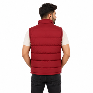 Men's Quilted Puffer Vest Lightweight Sleeveless Winter Outerwear Stand Collar Zipper Padded Casual Men's <b>Jackets</b> Outdoor OEM - Product Image 2