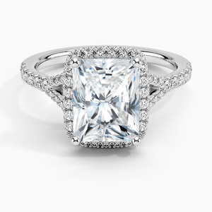 BOJ <b>Ring</b> 0104 Radiant Cut 925 <b>Silver</b> Halo Stone Prong Setting <b>Solitaire</b> Diamond <b>Ring</b> 2ct D Color VVS1 Moissanite GRA Certified - Product Image 1