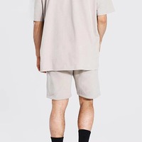 Conjunto de Verano para Hombre, Camiseta Polo y Pantalones Cortos, Transpirable, 100% Algodón, Lavado Ácido, Estilo Urbano, Casual Elegante, Bordado