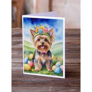 Yorkshire Terrier Easter Egg Hunt Whimsical A7 Tamaño 5x7 Tarjetas de notas en blanco Paquete 8 Tarjetas de felicitación con sobres - Product Image 2