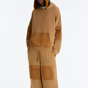 Sudadera con Capucha Extra Grande para Hombre, Diseño de Parches en Color Sólido, Algodón French Terry Transpirable, Ropa de Otoño, Corte Regular, de Salamon - Product Image 5