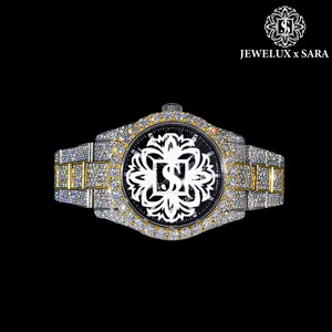 Montre en diamant blanc de qualité supérieure, sertie de pierres, et design éclatant pour hommes, disponible à un prix compétitif depuis l'Inde. - Product Image 3