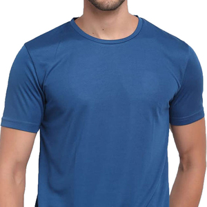 Wholesale 100% Cotton T-Shirt For Men and Comfortable Fit Breathable Plain Dyed <b>Round</b> Neck Business Casual Wear T-shirt - Product Image 6