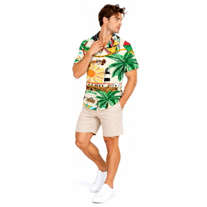 Camisa Estilo Isleño para Hombre, Estampado Personalizado, Ropa Tropical para Vacaciones, Ligera, Suave, de Poliéster, Colección de Ropa de Verano para Resort - Product Image 4
