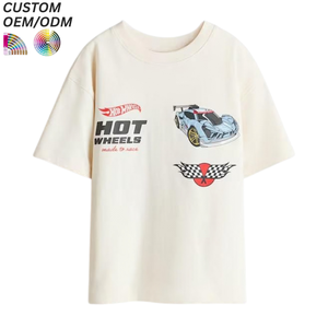 T-shirts à manches courtes rayés pour garçons, taille plus, 100% coton, décontractés, personnalisables, ODM - Product Image 1