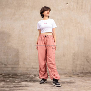 Premium Quality Nylon Baggy Pants Custom Style Print Funky Streetwear Long Knitted Adjustable Stopper Trackpants Embroidered <b>Men</b> - Product Image 2