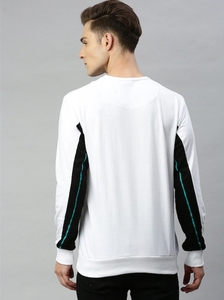 Sweat-shirt blanc à col rond pour homme, coupe classique, motif imprimé, pull décontracté, tricot d'automne, 100% coton - Product Image 2