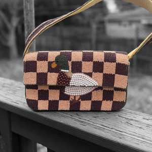 Sac de vacances fait main perlé, motif Mère Canard et Petits Canards - Product Image 4