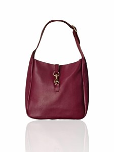 Sac Hobo en Cuir Bordeaux Royaa : Sac Fourre-Tout Souple avec Bandoulière Réglable, Sac Fourre-Tout pour Femme en Cuir Véritable avec Fermeture Éclair - Product Image 1