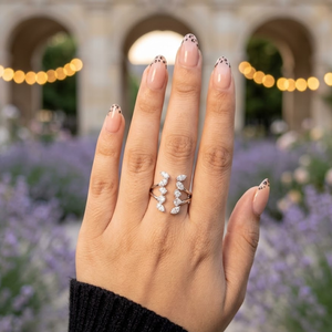Bague de luxe en or 10K avec diamant de laboratoire multi-coupes à branches fantaisie, bijoux fins de créateur, vente en gros, fabricant OEM, fournisseur - Product Image 4