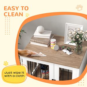 Walnut Brown <b>Dog</b> Kennel Furniture Lockable Door Indoor Side End <b>Table</b> for Small and Medium Sized <b>Dogs</b> - Product Image 6