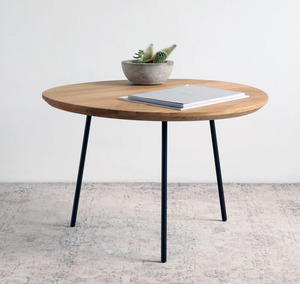 Mesa de Centro Moderna de Lujo, Hecha a Mano y Personalizada, con Tapa de Madera Blanca y Metal Dorado, Estilo Nórdico, para Sala de Estar - Product Image 1