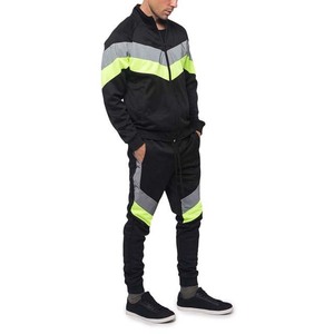 Men's Black <b>Reflective</b> Tracksuit Set Full Zip Hooded Jacket Jogger Pants Quick Dry Sporty Streetwear Autumn Wear - Product Image 3