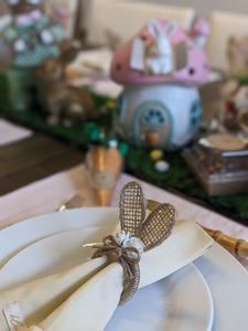 Bunny Ear Shape <b>Rattan</b> Napkin Ring Handwoven Cute <b>Table</b> Decor For Kids Party <b>Dining</b> Home Cafe Event And Celebration Styling - Product Image 6