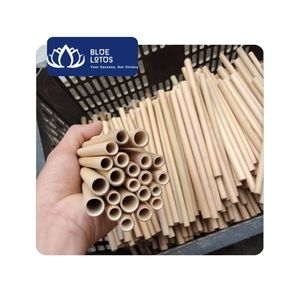 [DISPONIBLE] Juego de Pajitas de Bambú BLUE LOTUS (Modelo Glory) - Pajitas Reutilizables de Lujo para Bebidas y Jugos en Bodas en Vietnam - Product Image 1
