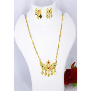 Charm Pendant set joyería chapada en oro indio Dubai árabe joyería colgante conjunto pendientes collar cadena para mujer - Product Image 5