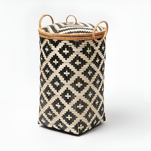 Cesta de bambú natural hecha a mano de primera calidad para ropa sucia, cesto de almacenamiento ecológico. - Product Image 6