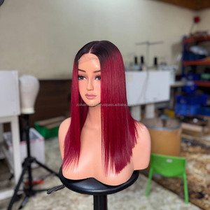 Perruques en cheveux humains bruts vietnamiens de qualité supérieure, lisses comme des baguettes, avec dentelle frontale transparente HD, personnalisables, sans nœuds - Product Image 1