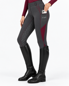 Pantalones de equitación unisex Fina Sports de cintura media y longitud completa con bolsillos con agarre, transpirables, de licra/poliéster y forro polar. - Product Image 1