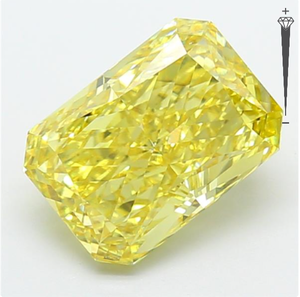 Diamant de laboratoire CVD LG 792666565 ROYAL GEMS, certifié IGI, 4,01 carats, taille Radiant, couleur Jaune Intense Fantaisie, clarté VVS2, pour bijoux - Product Image 1