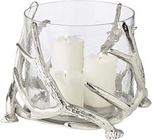 Portavelas Decorativo Ritual de Plata con Forma de Cuerno, Cilindro, Decoración para el Hogar, Soporte Metálico Duradero - Product Image 6