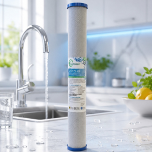 Cartouche d'eau certifiée WQA, média en coque de noix de coco à haute absorption, filtre purificateur de 20 pouces au charbon actif, changement facile - Product Image 1