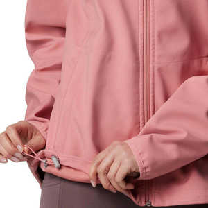 Veste softshell légère pour femme, rose et marron, pour la randonnée en plein air, les voyages, coupe-vent, imperméable, respirante, impression personnalisée - Product Image 2