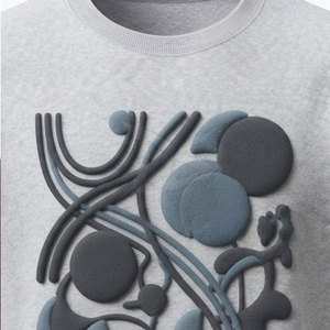 Sweat-shirt confortable 100 % coton pour l'hiver avec motif en relief, intérieur brossé chaud et design respirant - Product Image 3