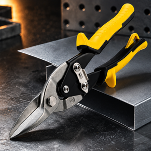 Cisailles à tôle robustes pour l'aviation avec poignée ergonomique jaune et noire, cisailles à action composée pour la découpe de métaux, tôle, aluminium - Product Image 3