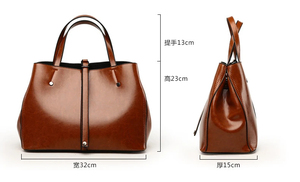 Sac fourre-tout de luxe en cuir véritable pour femme avec fermeture éclair, capacité personnalisable et utilisation en extérieur - Product Image 5