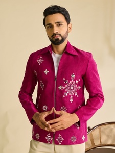 Export Quality Men's Pink Embroidered Traditional <b>Jacket</b> With Matching Cream Pants Elegant Ethnic Wear Set <b>For</b> <b>Wedding</b> Festive - Product Image 6