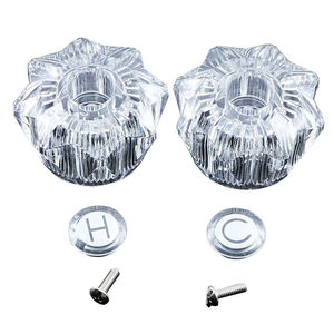 Robinet de lavabo de salle de bain à levier de remplacement en acrylique transparent, avec bouton mélangeur unique et commande de température double, pour montage sur meuble-lavabo - Product Image 4