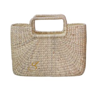 Sac de plage moderne en paille de jacinthe d'eau tressé à la main, écologique - Product Image 3