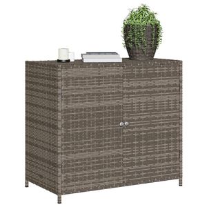 Armadio portaoggetti in Rattan grigio 32.7 "x 17.7" x 29.9" - Product Image 4